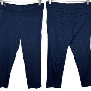 89th & Madison Women’s Blue Chevron Print Pull On Stretch Ankle Pants Size MP